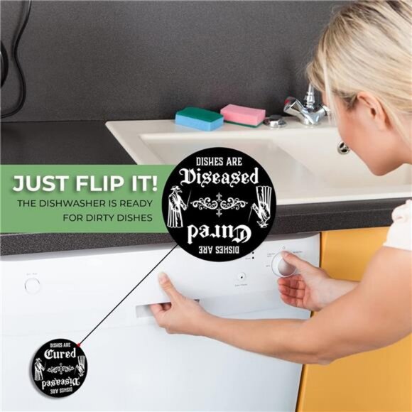 Gothic Plague Doctor Mask Dishwasher Magnet – Clean Dirty Sign for Witchy - Picture 4 of 7